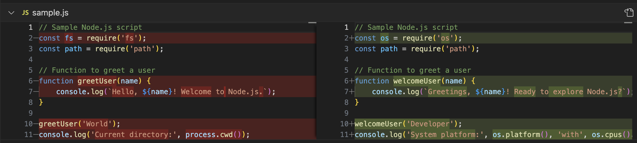 View differences option for checkpoints.html