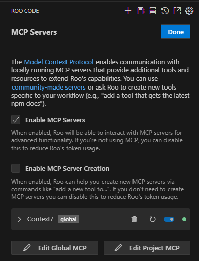 Context7 running in TRMR