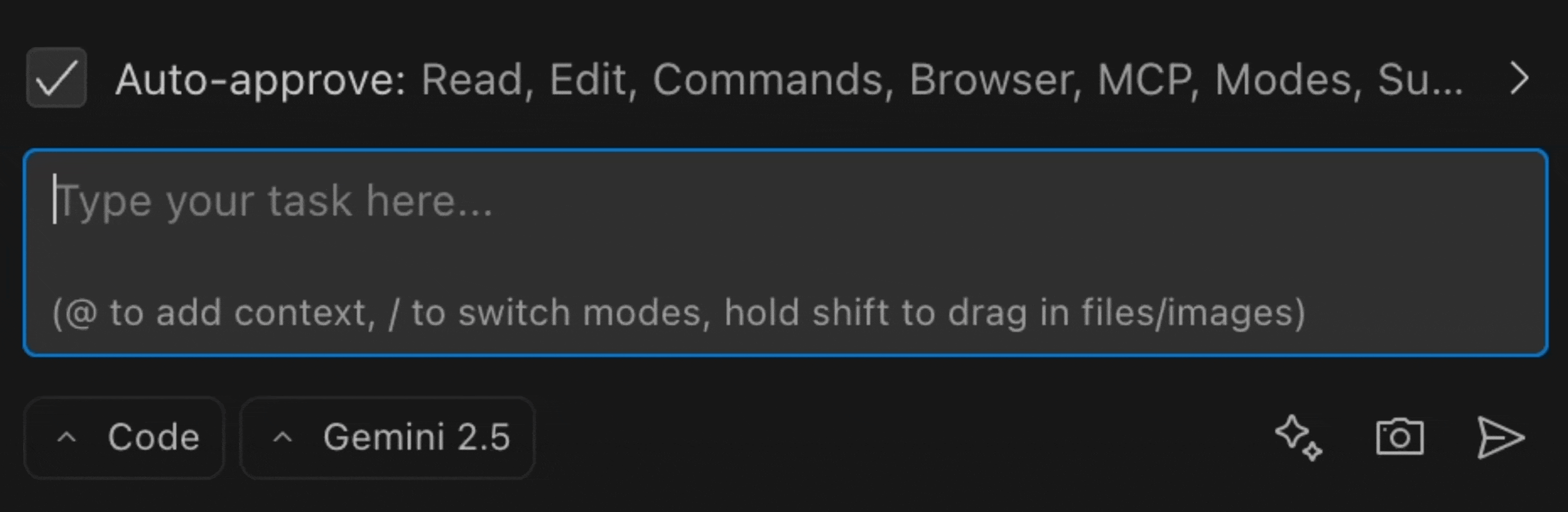 Example of typing a request in TRMR