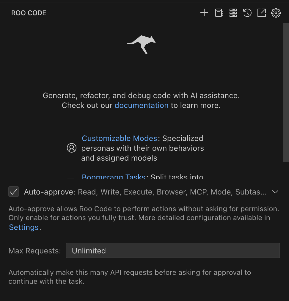 Setting the Max Requests limit for auto-approved actions in TRMR settings.